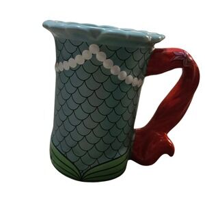 Disney Little Mermaid Ariel Tail Handle Ceramic Coffee Mug Collectible‎